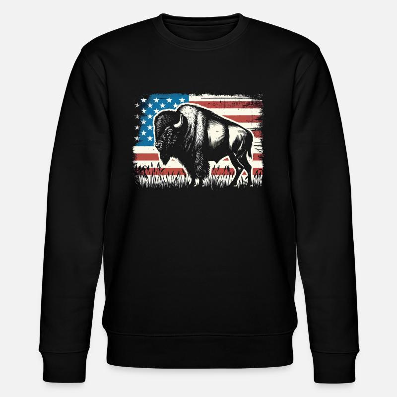 American Bison - Stanley/Stella Unisex Bio-Sweatshirt CHANGER  - Schwarz