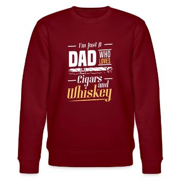 Enjoy Cigar Lounge Smoke - Stanley/Stella CHANGER Unisex Organic Sweatshirt - burgundy - Front - Nik (191cm) & Marisol (170cm)