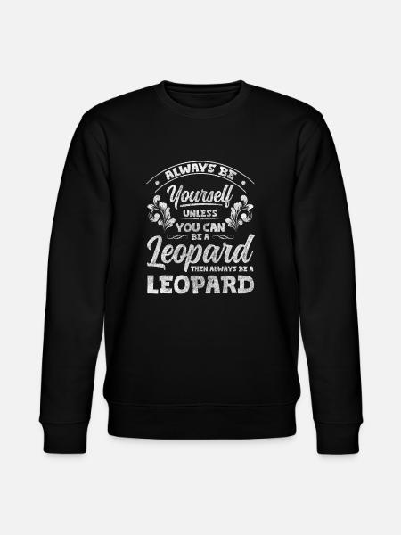 Leopard Safari Cat Wildlife - Stanley/Stella CHANGER Unisex Organic Sweatshirt - black