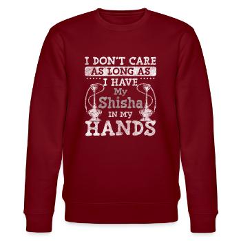 Water Pipe Enjoyment Smoke - Stanley/Stella CHANGER Unisex Organic Sweatshirt - burgundy - Front - Nik (191cm) & Marisol (170cm)