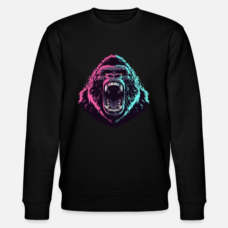 Wütender Gorillakopf im Pop-Art-Stil - Stanley/Stella Unisex Bio-Sweatshirt CHANGER - Schwarz