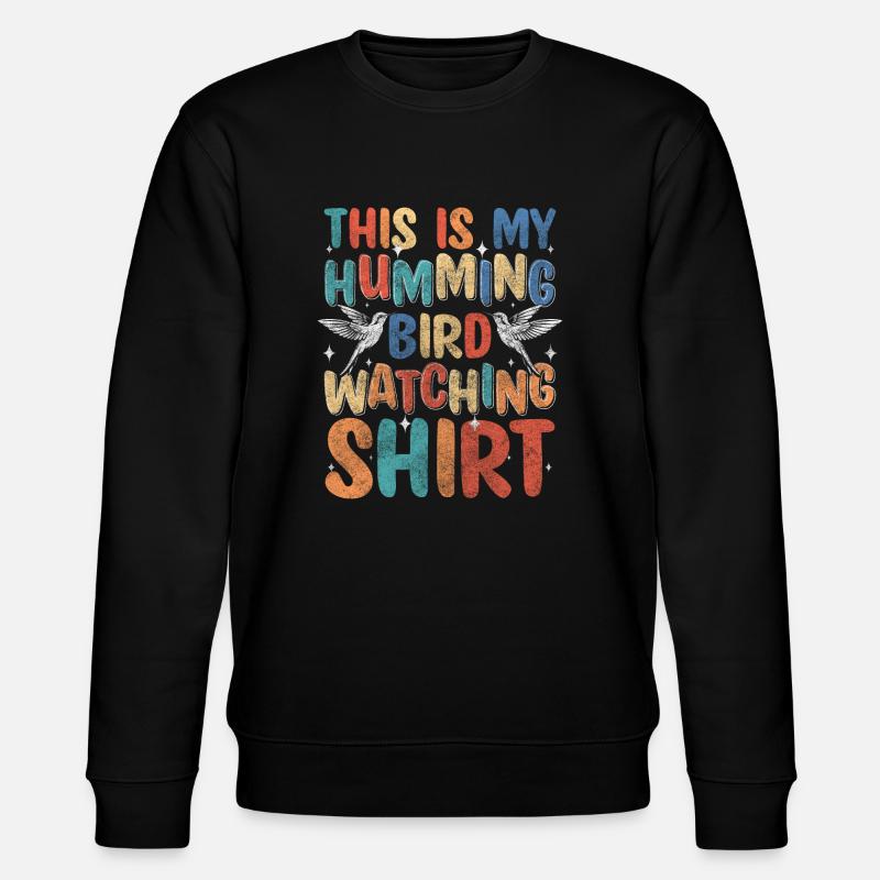 Colibris animaux printemps - Sweat bio CHANGER Stanley/Stella Unisexe - noir