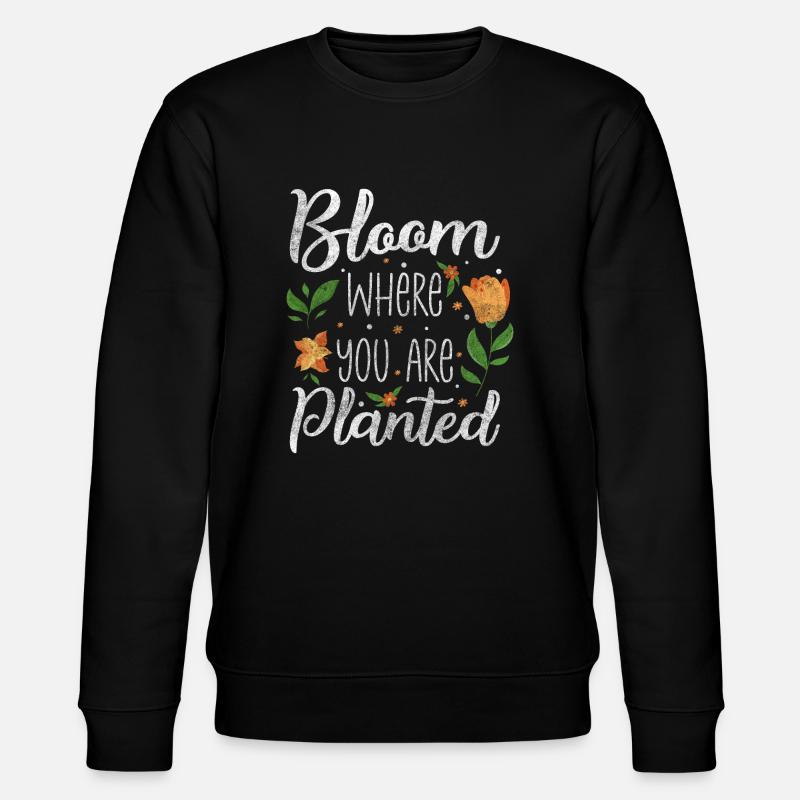 Parfum floral Bouquet d’amour - Sweat bio CHANGER Stanley/Stella Unisexe - noir