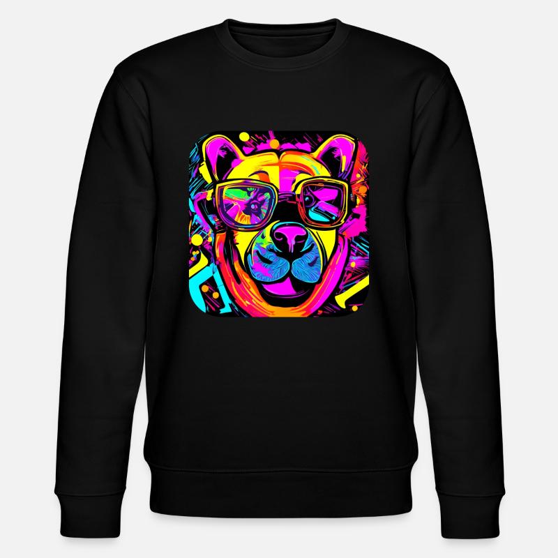 Neon Style Bear Neon Sign - Stanley/Stella CHANGER Unisex Organic Sweatshirt - black