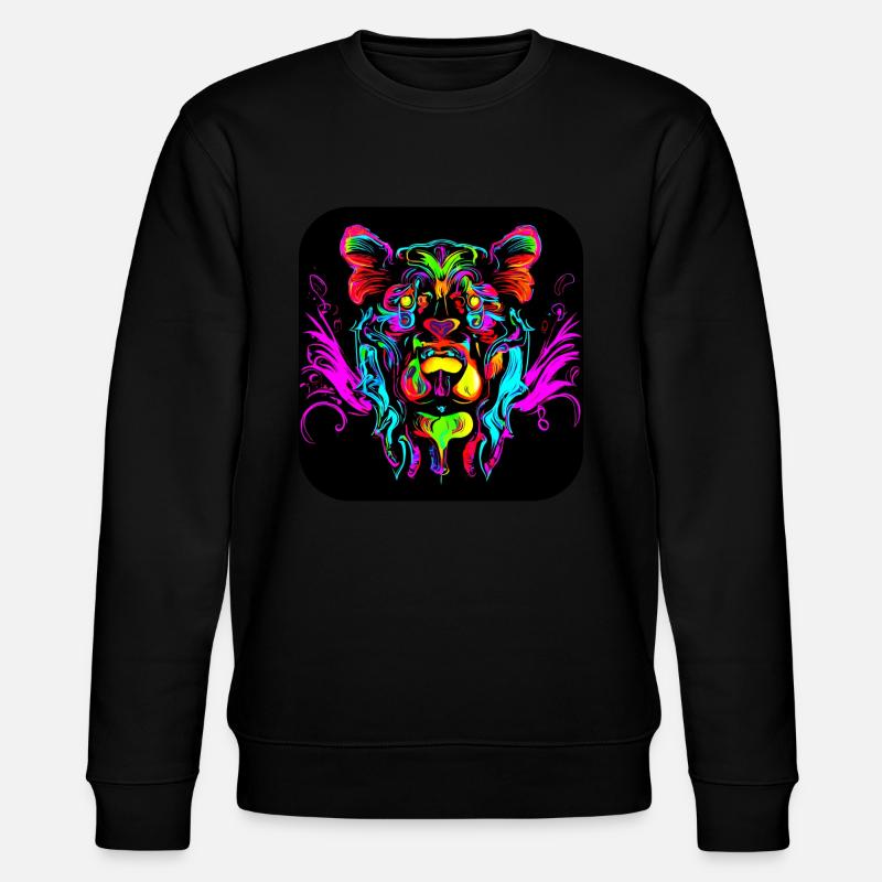 Néon Cyberglow UV Style abstrait - Sweat bio CHANGER Stanley/Stella Unisexe - noir