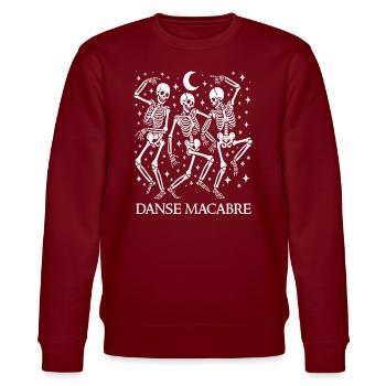 Danse Macabre Dancing Skeletons Halloween French - Stanley/Stella CHANGER Unisex Organic Sweatshirt - burgundy - Front - Nik (191cm) & Marisol (170cm)