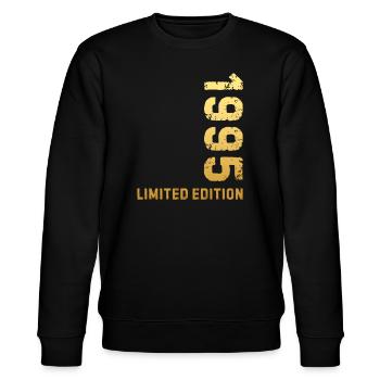 30. Geburtstag 1995 Limited Edition - Stanley/Stella Unisex Bio-Sweatshirt CHANGER  - Schwarz - Vorne - Nik (191cm) & Marisol (170cm)