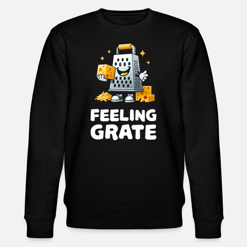 Feeling Burrs Cheese Grater - Stanley/Stella CHANGER Unisex Organic Sweatshirt - black