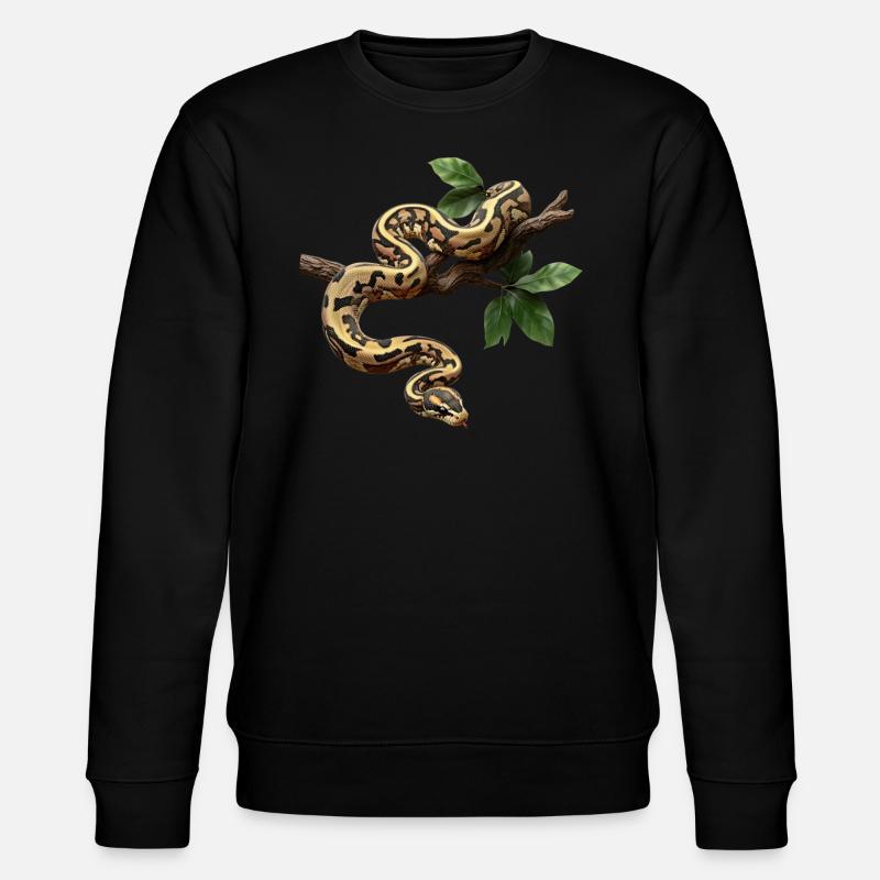Königspython Schlangen Liebhaber Terrarium Python - Stanley/Stella Unisex Bio-Sweatshirt CHANGER  - Schwarz
