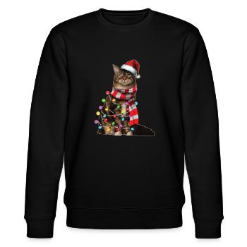 Noël chat amoureux Kitty cadeau de vacances de Noël - Sweat bio CHANGER Stanley/Stella Unisexe - noir - Devant - Nik (191cm) & Marisol (170cm)