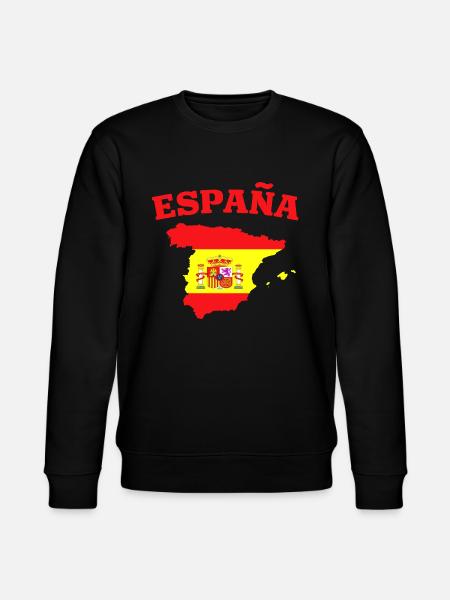 Spain Espana Flag Map - Stanley/Stella CHANGER Unisex Organic Sweatshirt - black