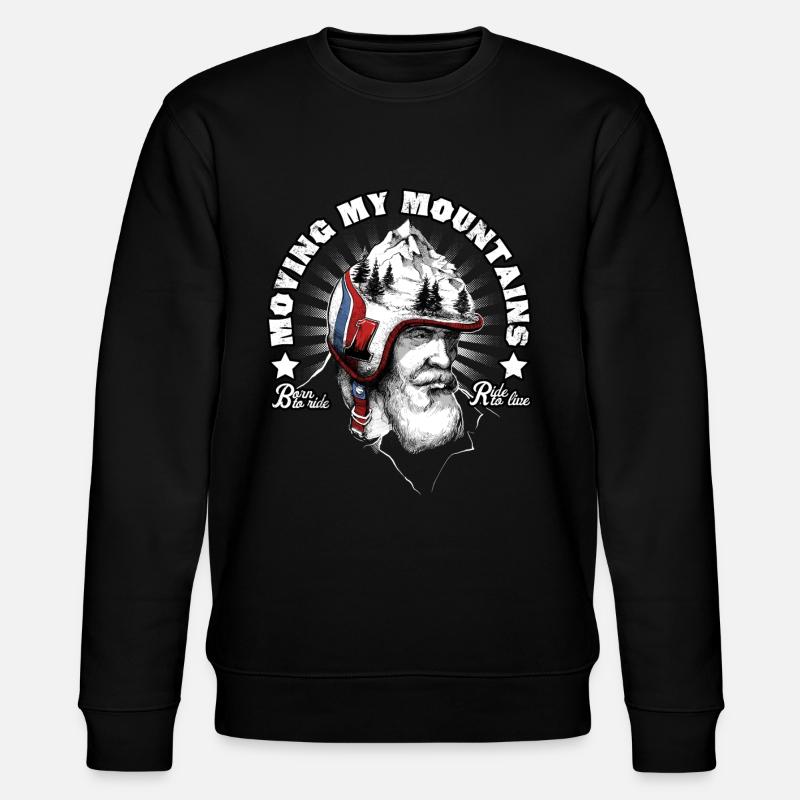 Biker und Berge - Stanley/Stella Unisex Bio-Sweatshirt CHANGER  - Schwarz