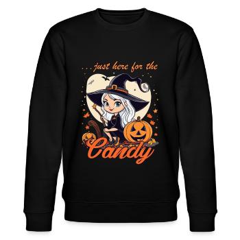 Kleine Halloween Hexe - Stanley/Stella Unisex Bio-Sweatshirt CHANGER  - Schwarz - Vorne - Nik (191cm) & Marisol (170cm)