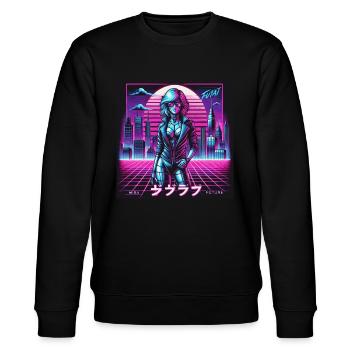 Cyber 03 - Stanley/Stella Unisex Bio-Sweatshirt CHANGER  - Schwarz - Vorne - Nik (191cm) & Marisol (170cm)