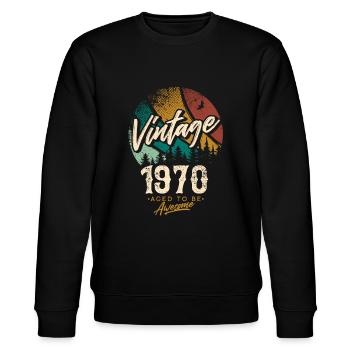 Vintage 1970 50e anniversaire cinquante ans cadeau - Sweat bio CHANGER Stanley/Stella Unisexe - noir - Devant - Nik (191cm) & Marisol (170cm)