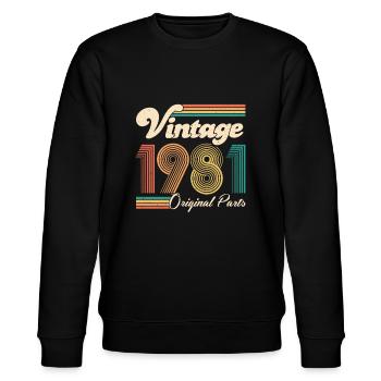 Vintage 1981 40e anniversaire cadeau de quarante ans - Sweat bio CHANGER Stanley/Stella Unisexe - noir - Devant - Nik (191cm) & Marisol (170cm)