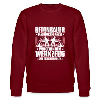 Betonbauer Stahlbetonbauer Concrete Worker - Stanley/Stella Unisex Bio-Sweatshirt CHANGER  - Burgunderrot - Vorne - Nik (191cm) & Marisol (170cm)