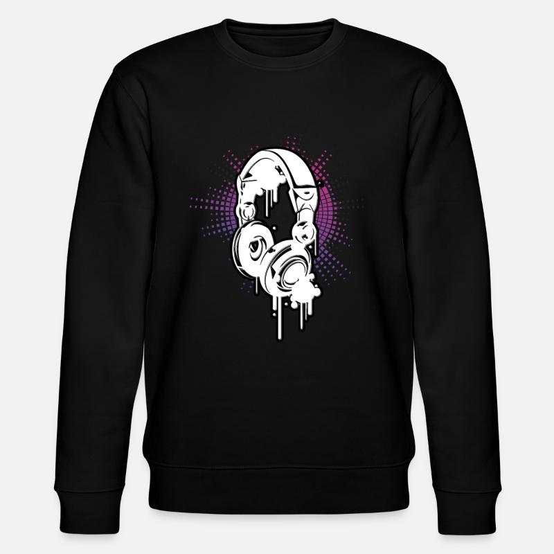 DJ Equalizer Electro Colors Musik Kopfhörer - Stanley/Stella Unisex Bio-Sweatshirt CHANGER  - Schwarz