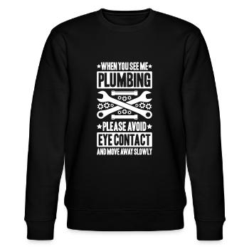 Anlagenmechaniker Klempner Plumber Sanitär Heizung - Stanley/Stella Unisex Bio-Sweatshirt CHANGER  - Schwarz - Vorne - Nik (191cm) & Marisol (170cm)