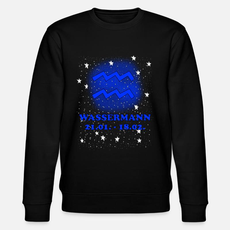 Wassermann Sternzeichen Symbol - Stanley/Stella Unisex Bio-Sweatshirt CHANGER  - Schwarz