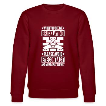 Master Masonry Masonry Bricklayer Mason - Stanley/Stella CHANGER Unisex Organic Sweatshirt - burgundy - Front - Nik (191cm) & Marisol (170cm)