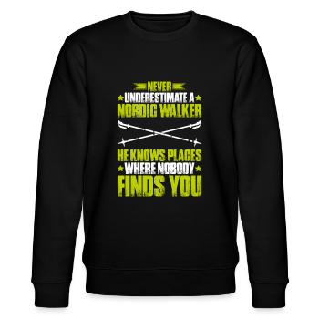 Nordic Walking Nordic Walker Nordic Walken - Stanley/Stella CHANGER Unisex Organic Sweatshirt - black - Front - Nik (191cm) & Marisol (170cm)