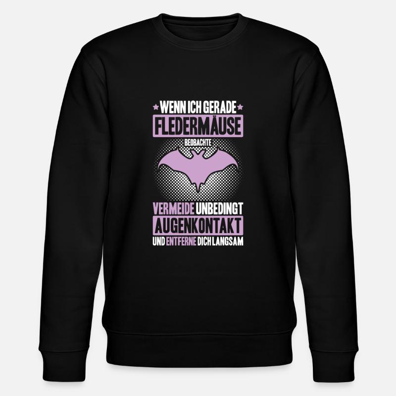 Fledermaus Fledermäuse Bat Bats Fledertier - Stanley/Stella Unisex Bio-Sweatshirt CHANGER - Schwarz