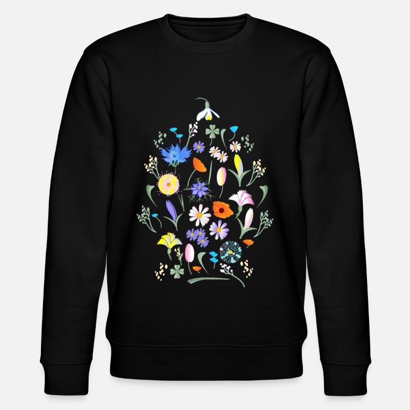 Bunte Blumen Blumenwiese - Stanley/Stella Unisex Bio-Sweatshirt CHANGER  - Schwarz