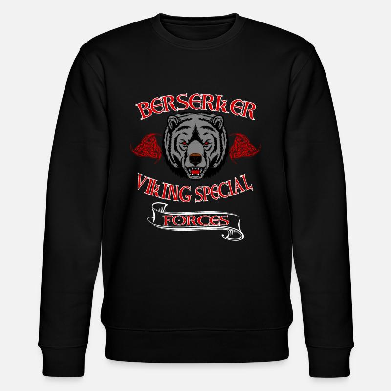 Berserker Wikinger Bär - Stanley/Stella Unisex Bio-Sweatshirt CHANGER  - Schwarz