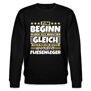 Zum Beginn gleich die besten wurden Fliesenleger - Stanley/Stella Unisex Bio-Sweatshirt CHANGER  - Schwarz - Vorne - Nik (191cm) & Marisol (170cm)