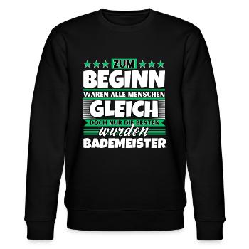 Zum Beginn gleich die besten wurden Bademeister - Stanley/Stella Unisex Bio-Sweatshirt CHANGER  - Schwarz - Vorne - Nik (191cm) & Marisol (170cm)