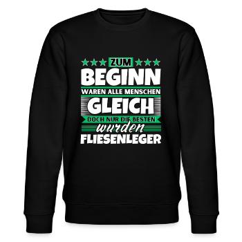 Zum Beginn gleich die besten wurden Fliesenleger - Stanley/Stella Unisex Bio-Sweatshirt CHANGER  - Schwarz - Vorne - Nik (191cm) & Marisol (170cm)