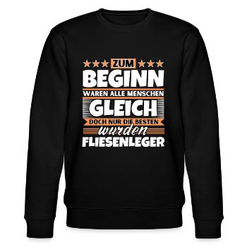 Zum Beginn gleich die besten wurden Fliesenleger - Stanley/Stella Unisex Bio-Sweatshirt CHANGER  - Schwarz - Vorne - Nik (191cm) & Marisol (170cm)