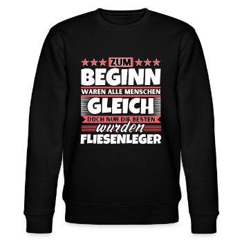 Zum Beginn gleich die besten wurden Fliesenleger - Stanley/Stella Unisex Bio-Sweatshirt CHANGER  - Schwarz - Vorne - Nik (191cm) & Marisol (170cm)