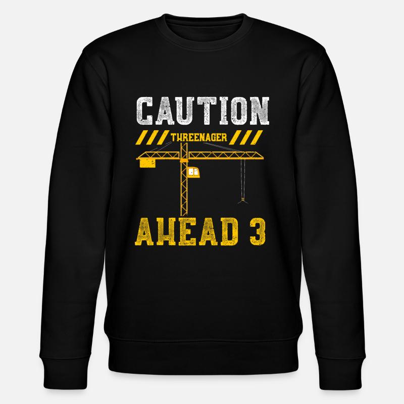 Caution Threenager ahead 3 - Stanley/Stella CHANGER Unisex Organic Sweatshirt - black