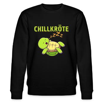 Chillkröte - Schlafshirt, Gute Nacht, Lustig - Stanley/Stella Unisex Bio-Sweatshirt CHANGER  - Schwarz - Vorne - Nik (191cm) & Marisol (170cm)