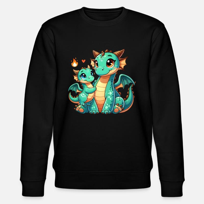 Parent dragon aimant avec enfant - Sweat bio CHANGER Stanley/Stella Unisexe - noir