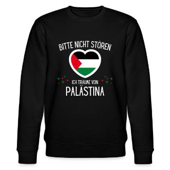 Bitte Nicht Stören Ich Träume Von Palästina - Stanley/Stella Unisex Bio-Sweatshirt CHANGER  - Schwarz - Vorne - Nik (191cm) & Marisol (170cm)