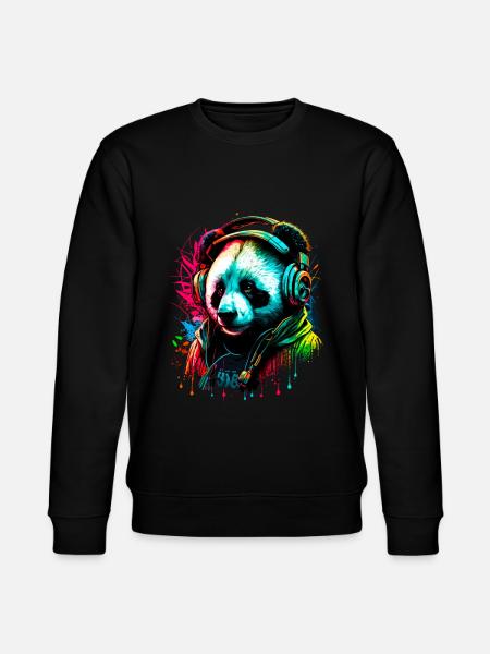 Abstract panda bear - Stanley/Stella CHANGER Unisex Organic Sweatshirt - black
