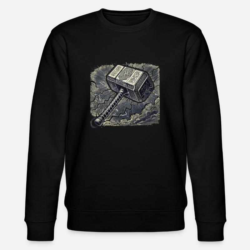 Mjolnir entourée de foudre - Sweat bio CHANGER Stanley/Stella Unisexe - noir