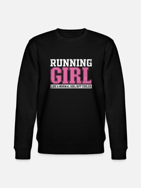 Womens Running Girl Like A Normal Girl But Cooler - Stanley/Stella CHANGER Unisex Organic Sweatshirt - black