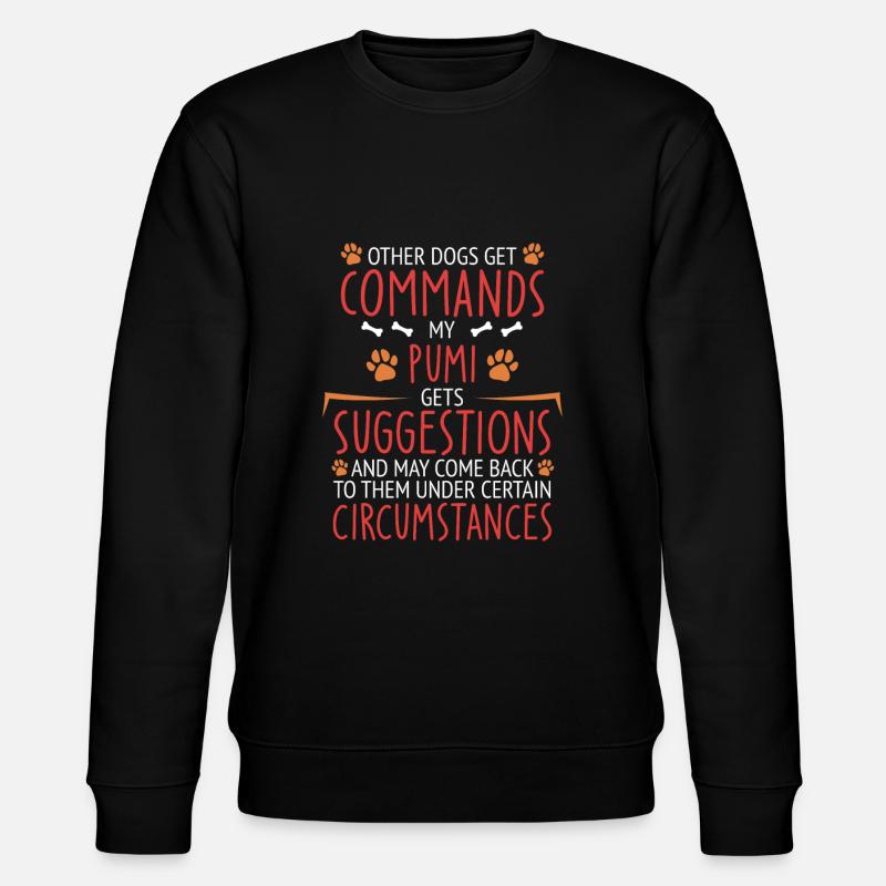 Pumi Commands Paw - Stanley/Stella Unisex Bio-Sweatshirt CHANGER  - Schwarz