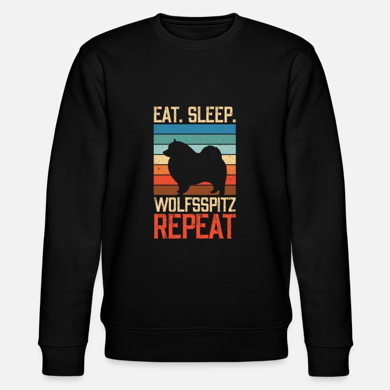 Eat sleep Wolfsspitz Repeat - Stanley/Stella CHANGER Unisex Organic Sweatshirt - black