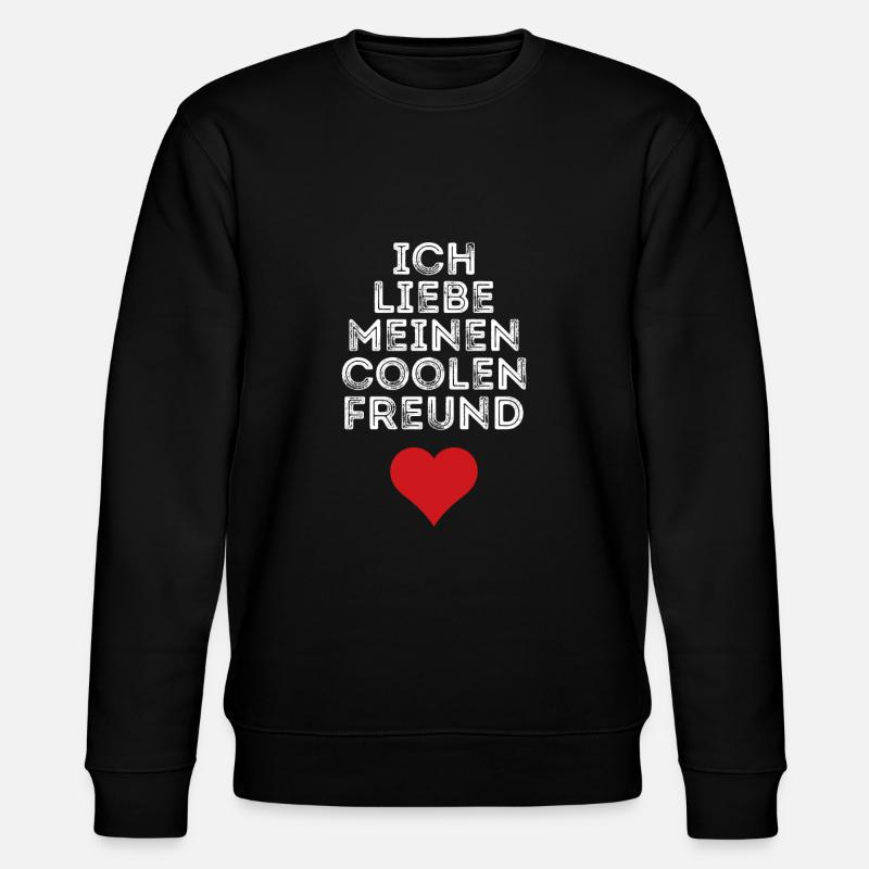 Ich liebe meinen coolen Freund - Stanley/Stella Unisex Bio-Sweatshirt CHANGER  - Schwarz