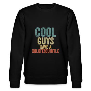 Cool Guys have a xoloitzcuintle - Stanley/Stella Unisex Bio-Sweatshirt CHANGER  - Schwarz - Vorne - Nik (191cm) & Marisol (170cm)
