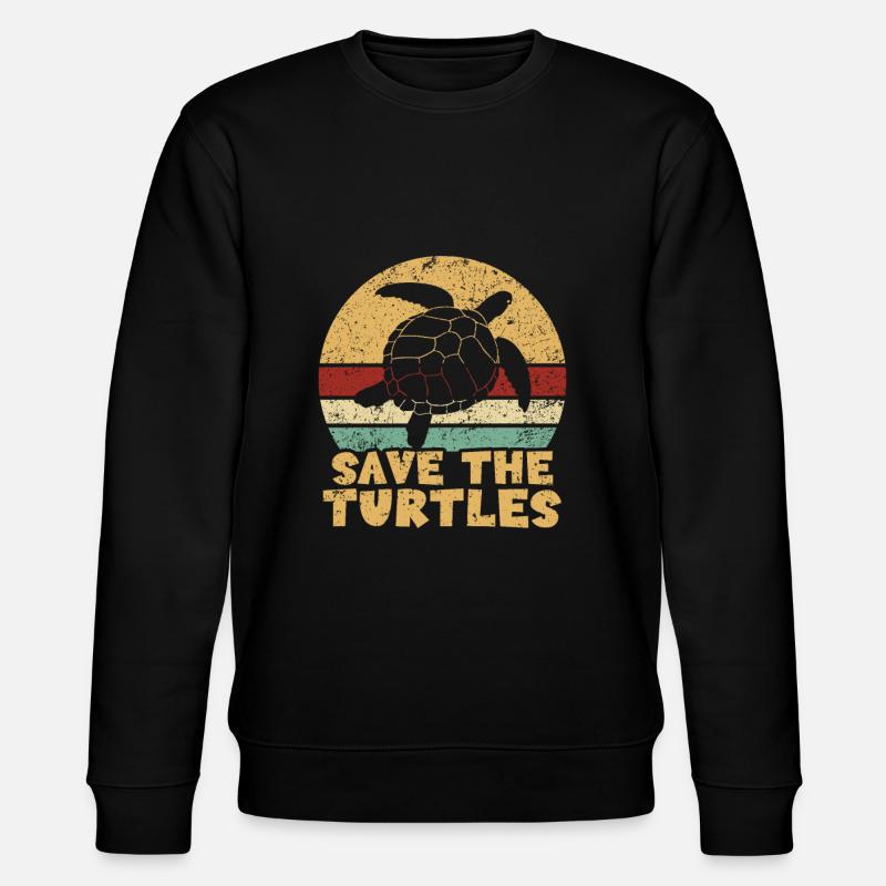 Save the turtles water turtle - Stanley/Stella Unisex Bio-Sweatshirt CHANGER  - Schwarz