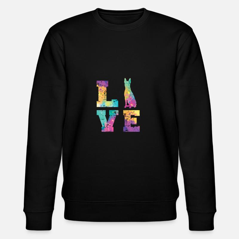 Boston Terrier Love - Stanley/Stella Unisex Bio-Sweatshirt CHANGER - Schwarz