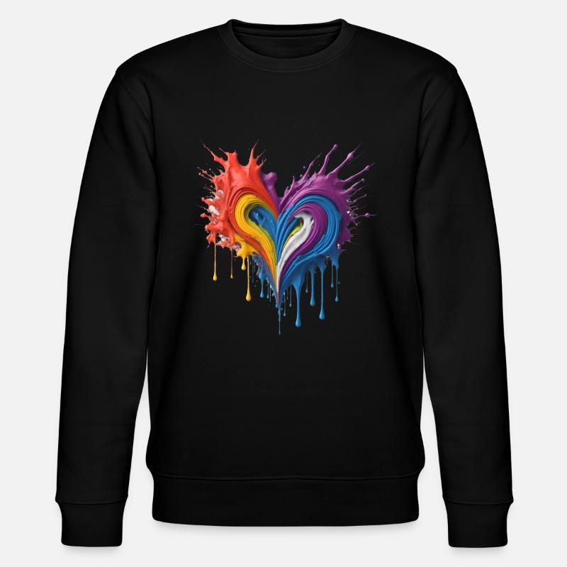 Sensation Bunt Herz 3D - Stanley/Stella Unisex Bio-Sweatshirt CHANGER  - Schwarz
