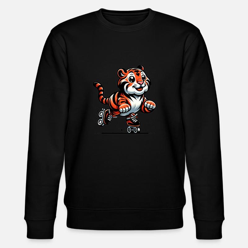 Cute Inline Skater Tiger - Stanley/Stella Unisex Bio-Sweatshirt CHANGER  - Schwarz