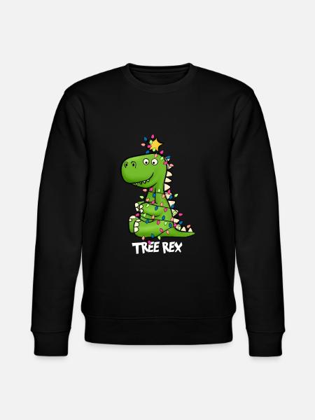 Tree Rex Christmas Dinosaur Child - Stanley/Stella CHANGER Unisex Organic Sweatshirt - black